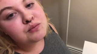 CHUBBY BBW TEEN GULPS DOWN ENTIRE WEIGHT GAIN SHAKE AND DESSERT