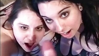 TWO YOUNG BBW LESBIENS HAVE FUN AND SHARE A GUY AT THE END
