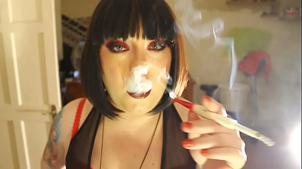 Fat Domme Tina Smua A Filterless Cigarette In A Holder