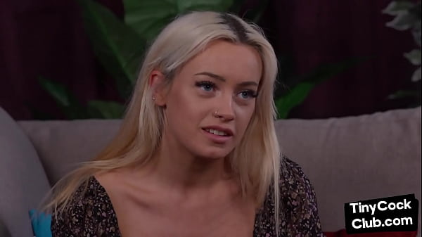 Teasing smalltitted 19yo blonde slut jerks off small dick