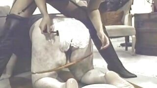 Chubby guy got his ass shaved and on slave training