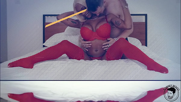 Spicy Red Ebony with Huge Boobs Creampied Sarai Minx