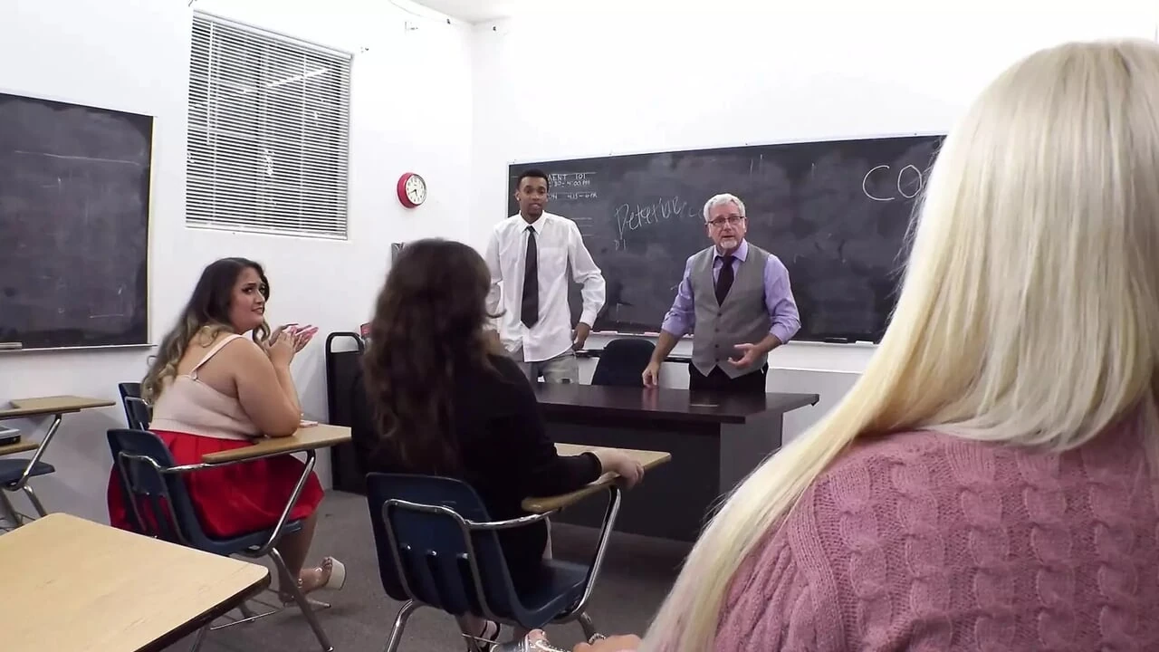 Interracial Orgy at The BBW Detention Center with 3 Hot Plumpers