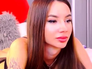 Busty curly brunette with big boobs fucks on couch