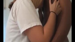 Amateur Blonde Drilled by Her 1st Huge Black Dick